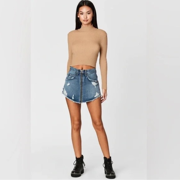 Carmar Hand Distressed Denim Mini Skirt - Picture 3 of 5